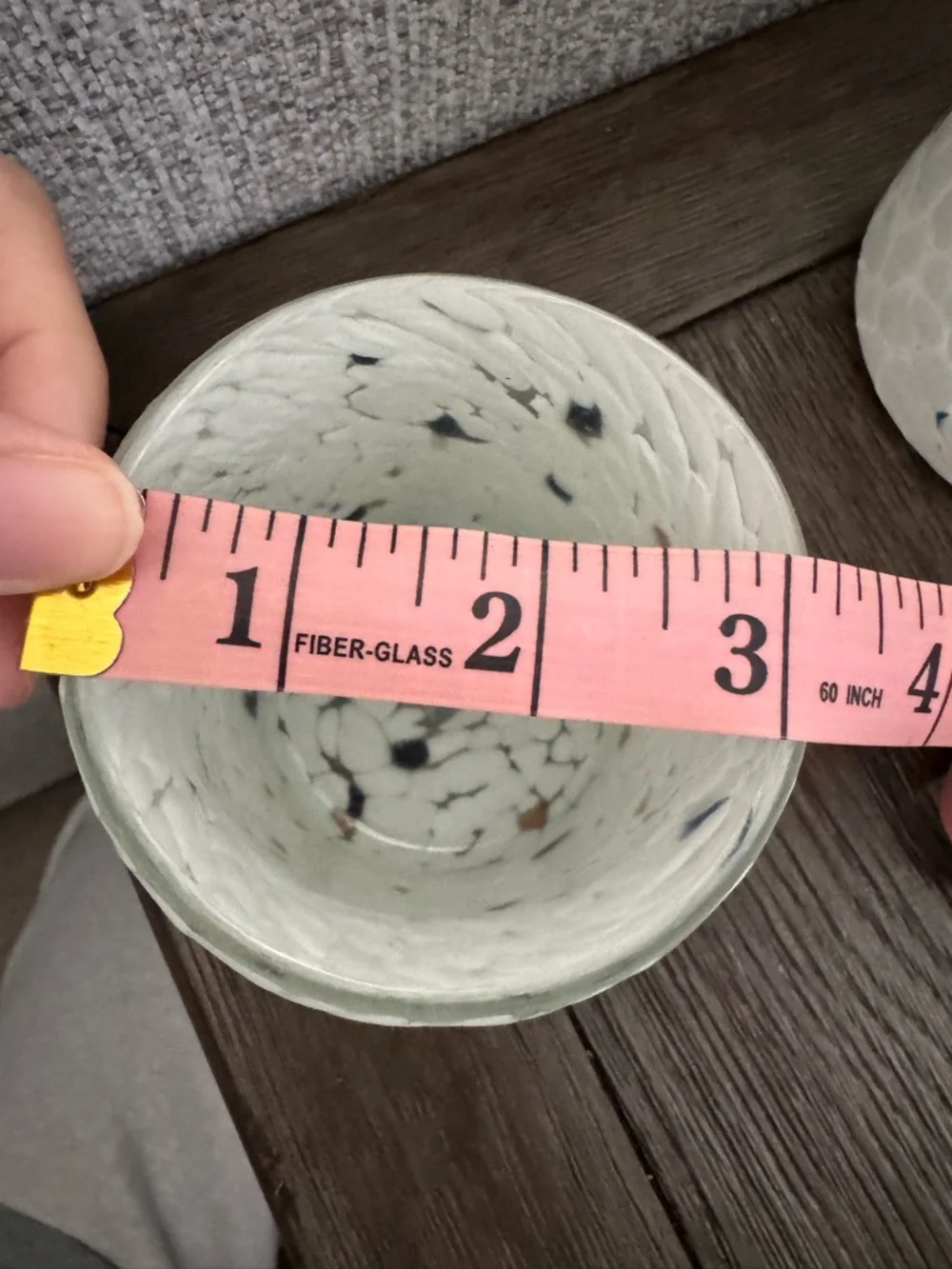 West elm Speckled White textures white blue candle holder